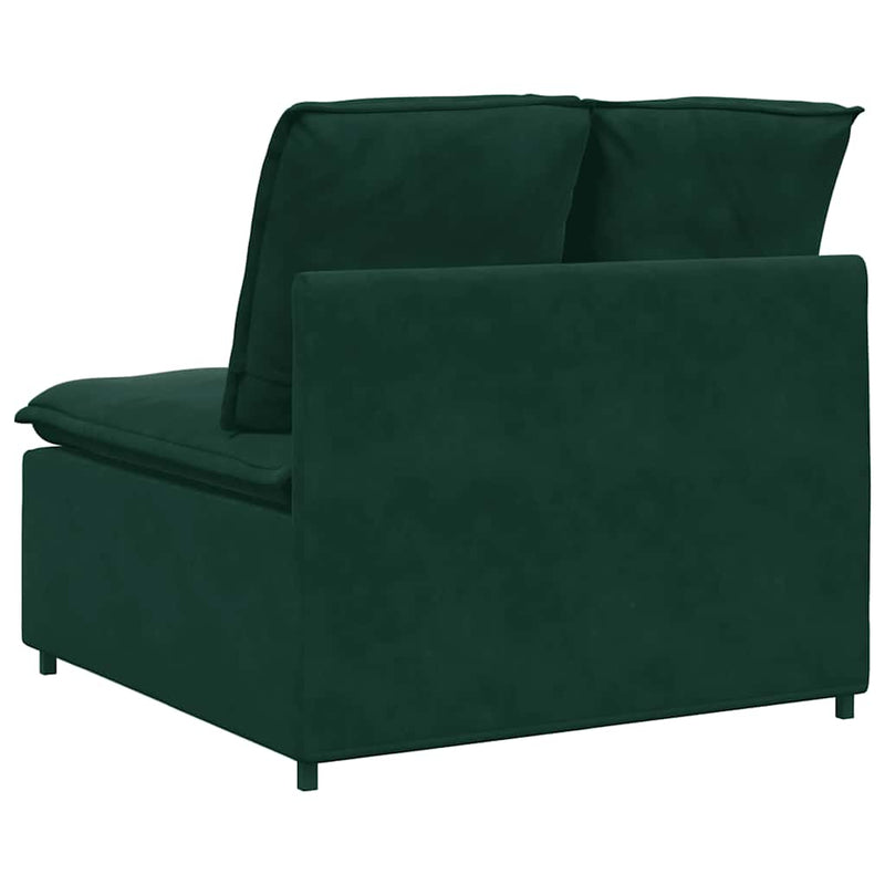 Modul central canapea modulară cu perne, verde închis, 100 cm