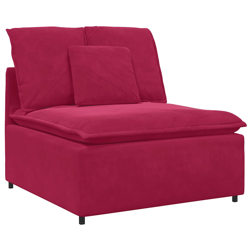 Modul central canapea modulară cu perne, roșu vin, 100 cm