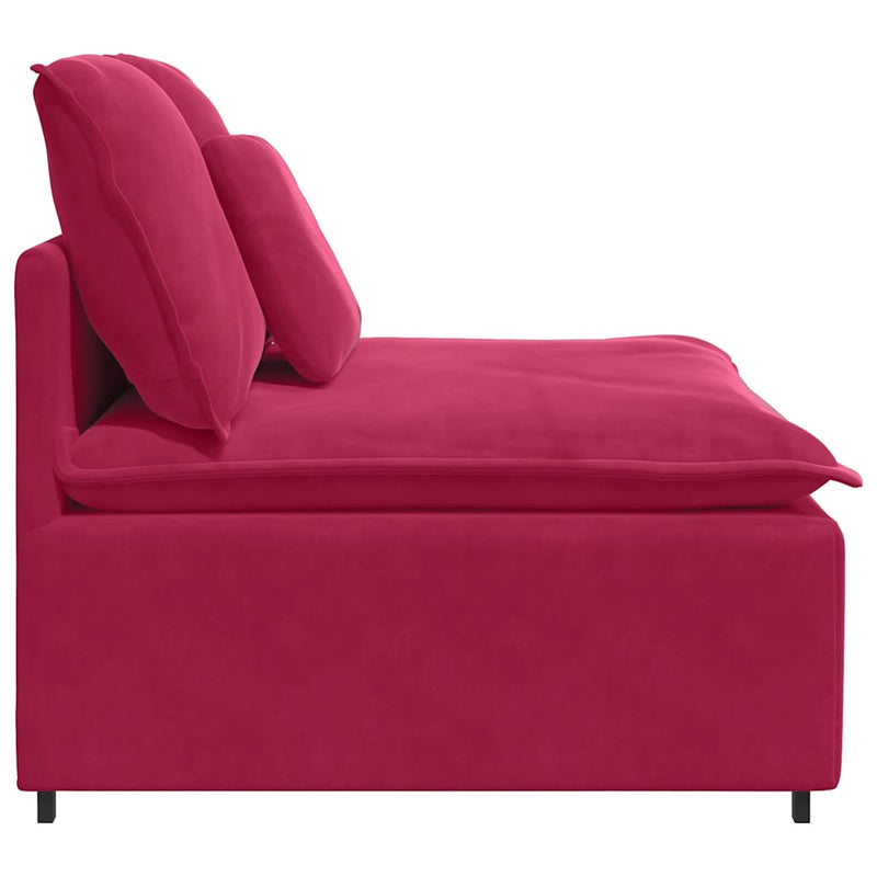 Modul central canapea modulară cu perne, roșu vin, 100 cm