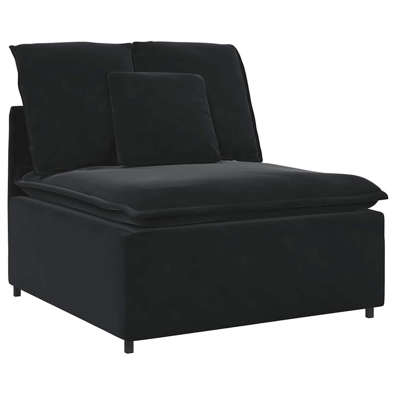 Modul central de canapea modulară cu perne, negru, 100 cm