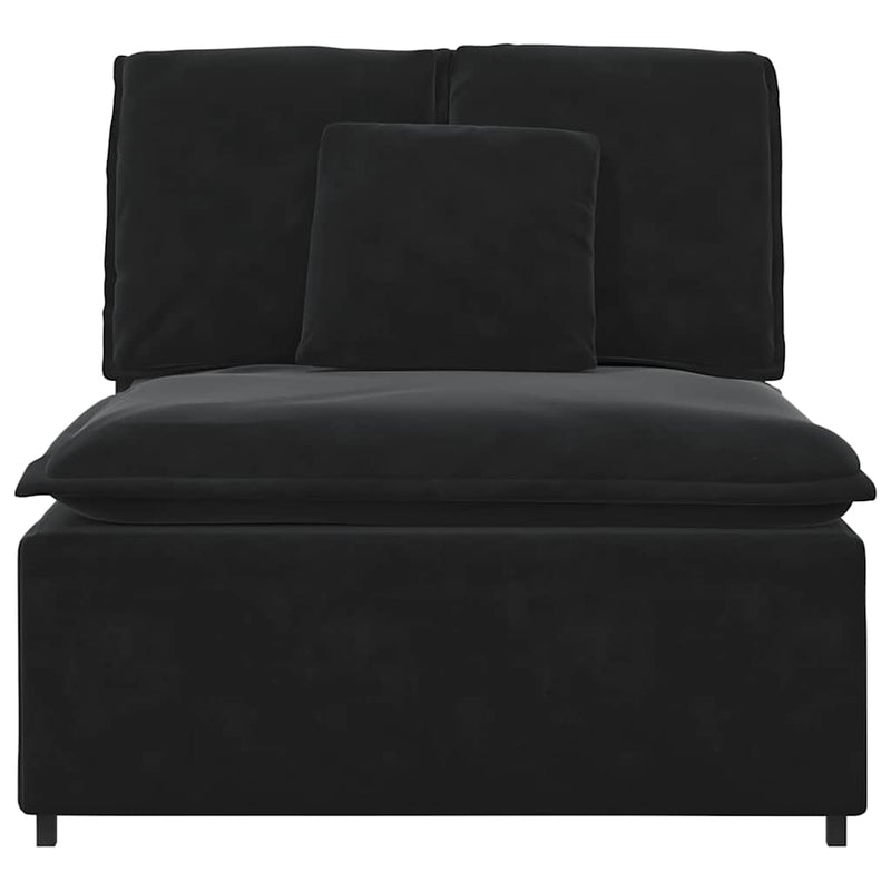 Modul central de canapea modulară cu perne, negru, 100 cm