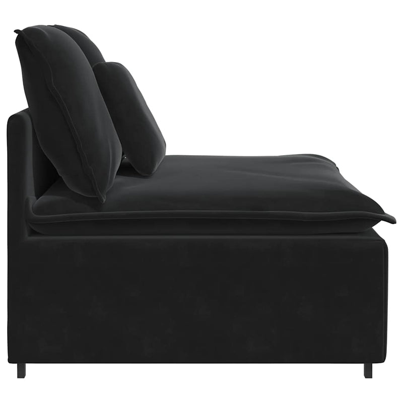 Modul central de canapea modulară cu perne, negru, 100 cm