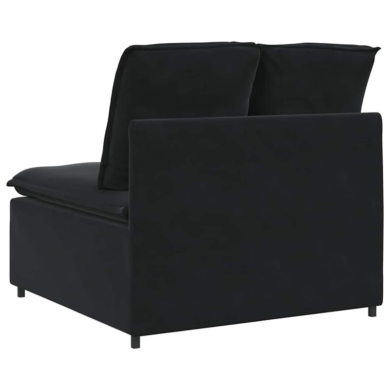 Modul central de canapea modulară cu perne, negru, 100 cm