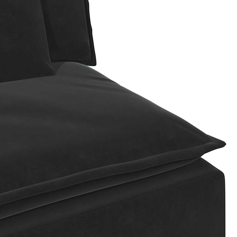 Modul central de canapea modulară cu perne, negru, 100 cm