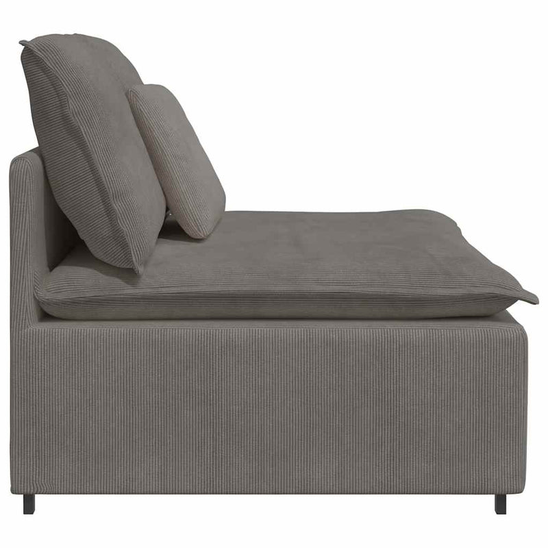 Modul central canapea modulară cu perne, gri deschis, 100 cm