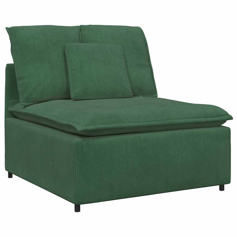 Modul central canapea modulară cu perne, verde închis, 100 cm