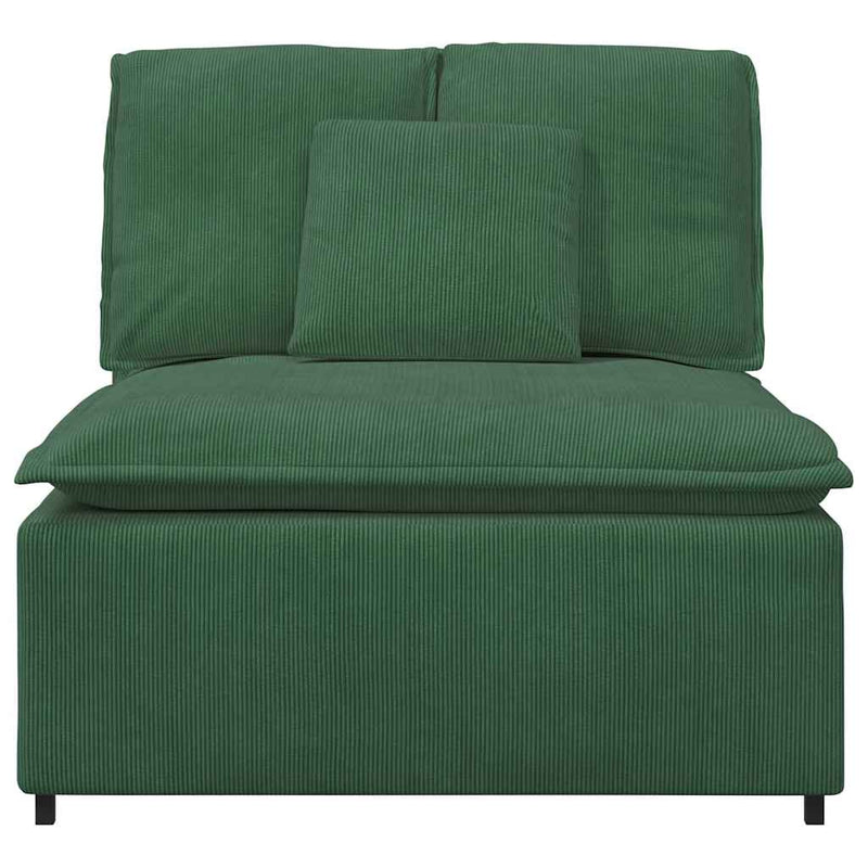 Modul central canapea modulară cu perne, verde închis, 100 cm