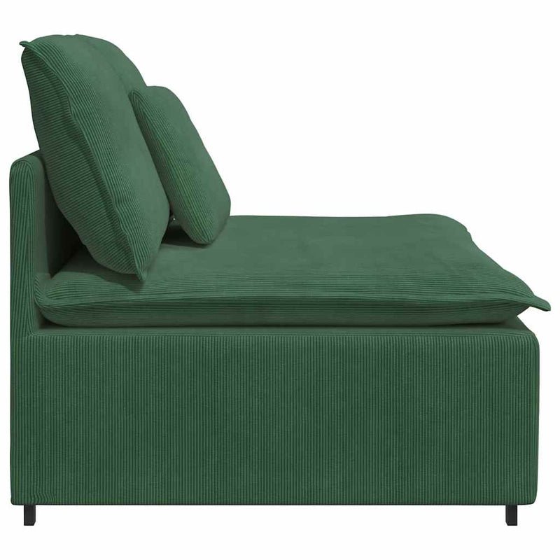 Modul central canapea modulară cu perne, verde închis, 100 cm