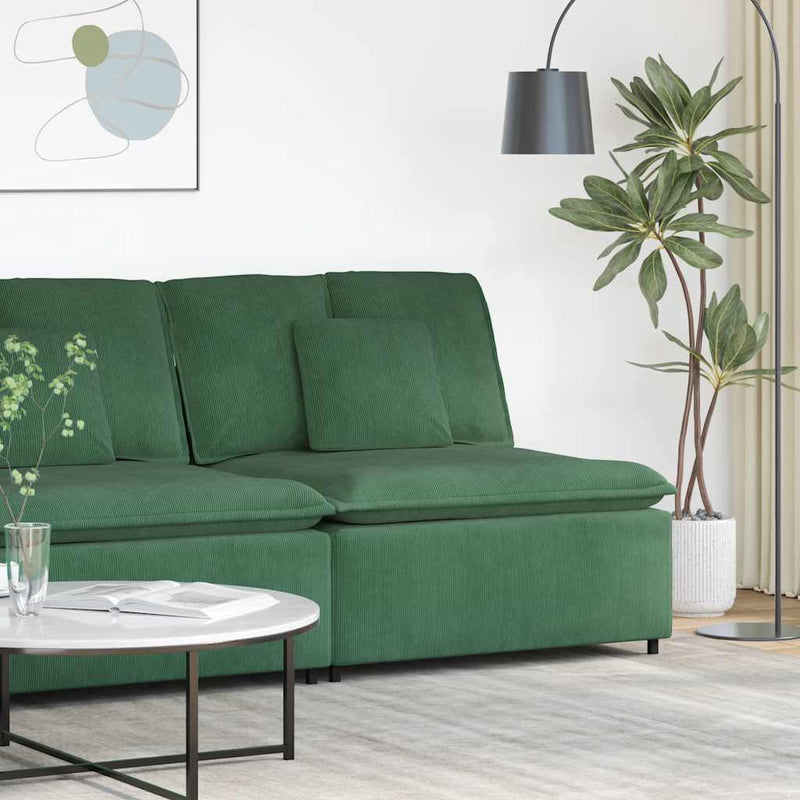 Modul central canapea modulară cu perne, verde închis, 100 cm