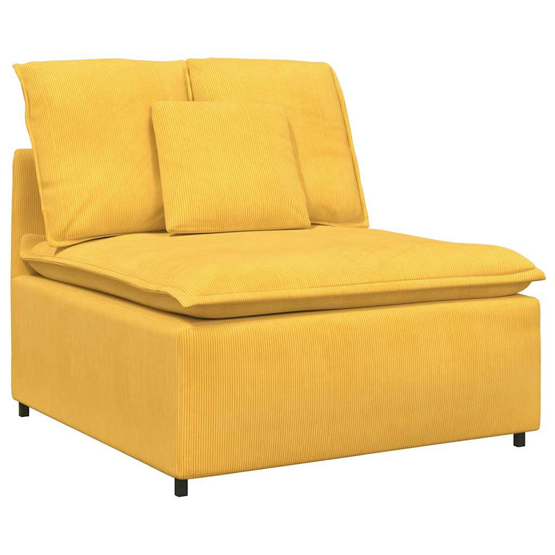 Modul central canapea modulară cu perne, galben deschis, 100 cm