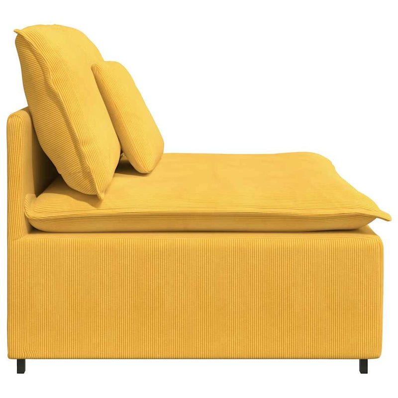 Modul central canapea modulară cu perne, galben deschis, 100 cm