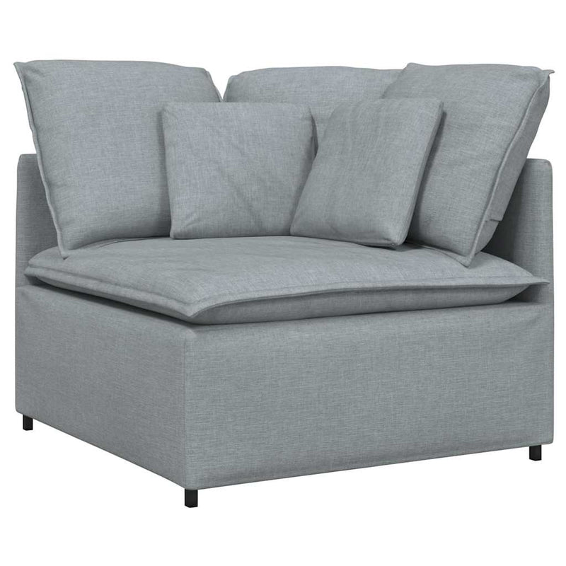 Modul modular de colț pentru canapea cu perne gri deschis 100cm
