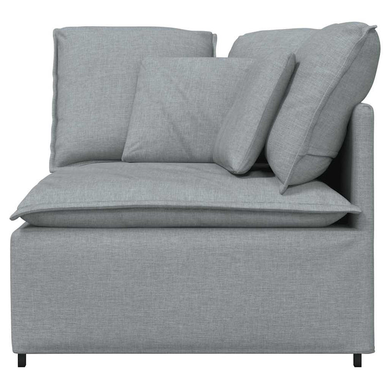 Modul modular de colț pentru canapea cu perne gri deschis 100cm