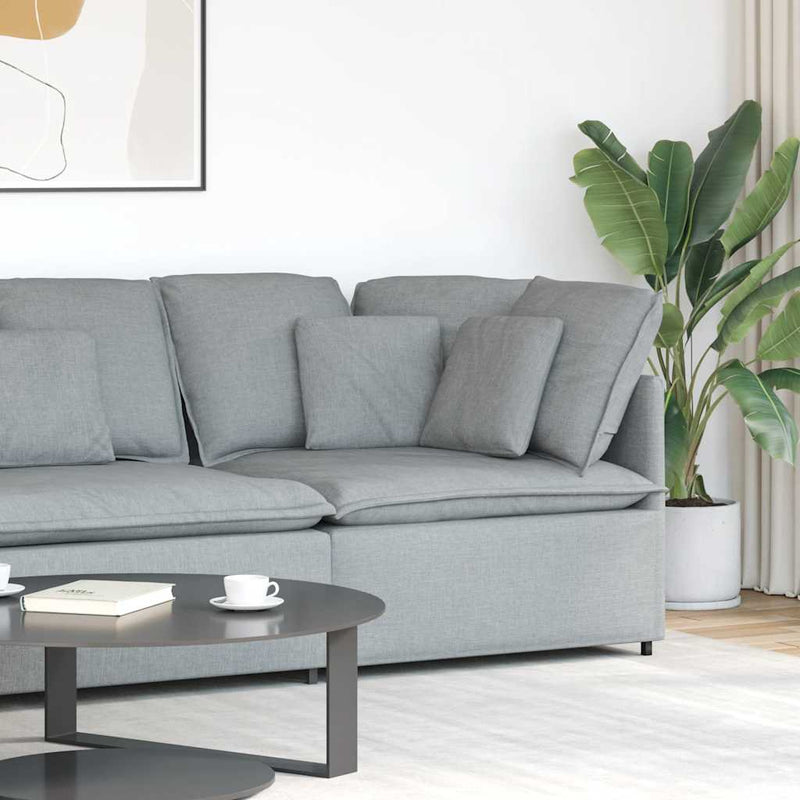 Modul modular de colț pentru canapea cu perne gri deschis 100cm