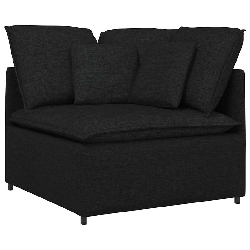 Modul de colț pentru canapea modulară cu perne, negru, 100 cm