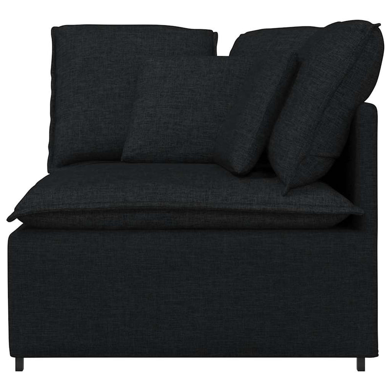 Modul de colț pentru canapea modulară cu perne, negru, 100 cm