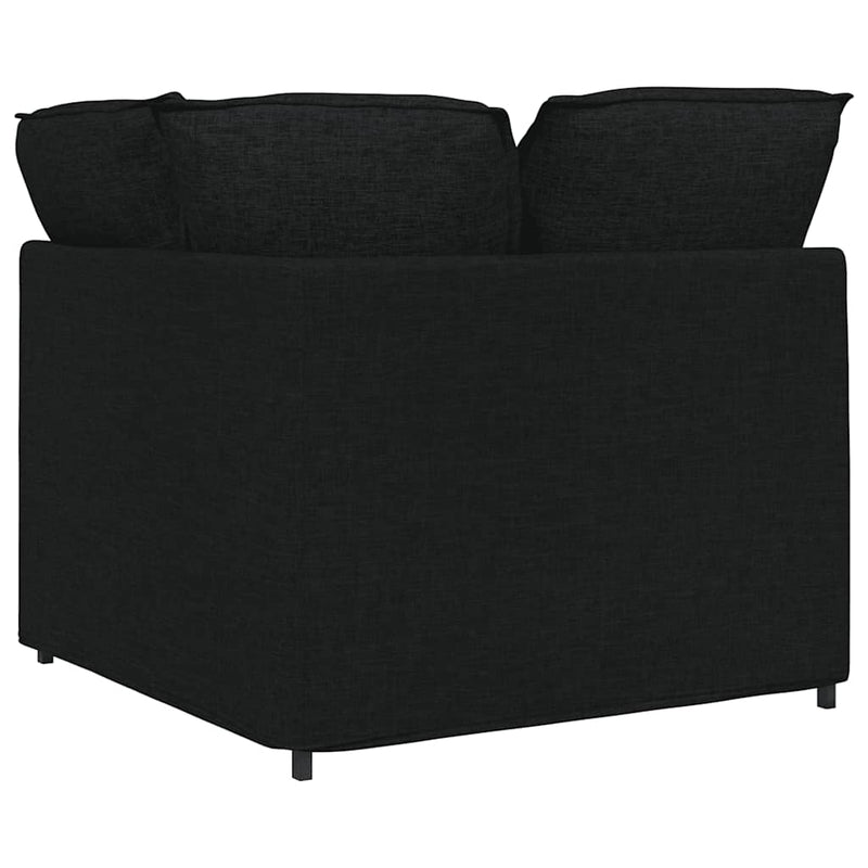 Modul de colț pentru canapea modulară cu perne, negru, 100 cm