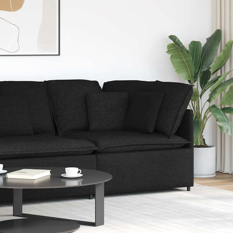 Modul de colț pentru canapea modulară cu perne, negru, 100 cm