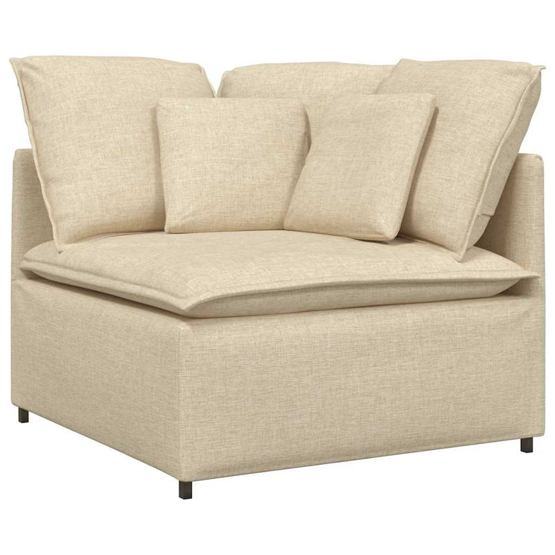 Modul de colț pentru canapea modulară cu perne, crem, 100 cm