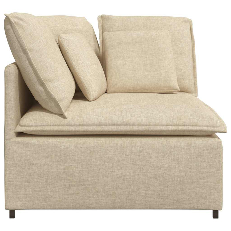 Modul de colț pentru canapea modulară cu perne, crem, 100 cm