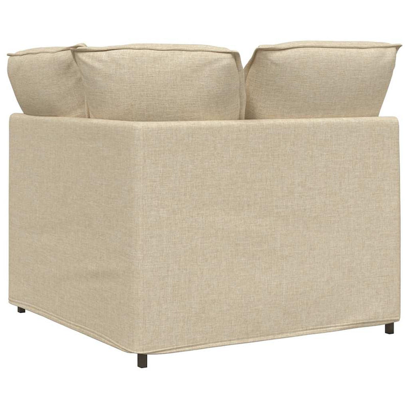 Modul de colț pentru canapea modulară cu perne, crem, 100 cm