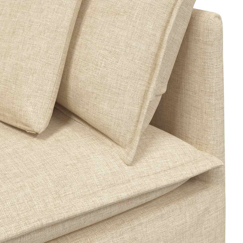 Modul de colț pentru canapea modulară cu perne, crem, 100 cm
