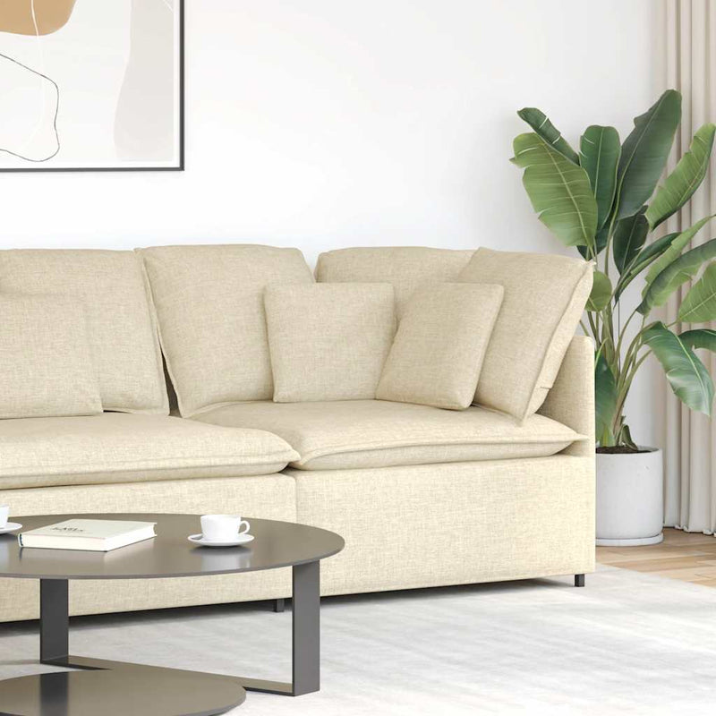 Modul de colț pentru canapea modulară cu perne, crem, 100 cm