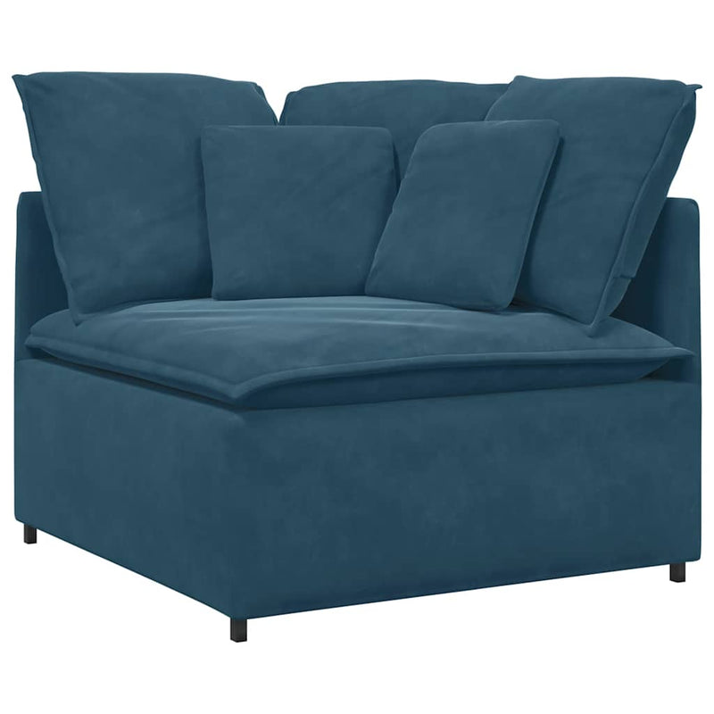 Modul de colț pentru canapea modulară cu perne albastru 100 cm