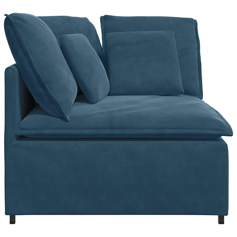 Modul de colț pentru canapea modulară cu perne albastru 100 cm