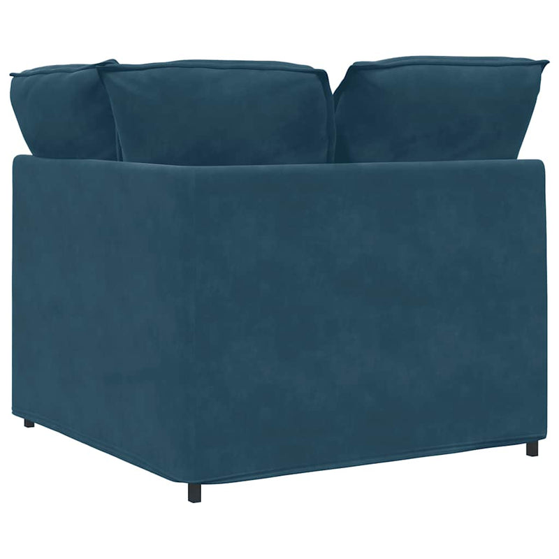 Modul de colț pentru canapea modulară cu perne albastru 100 cm