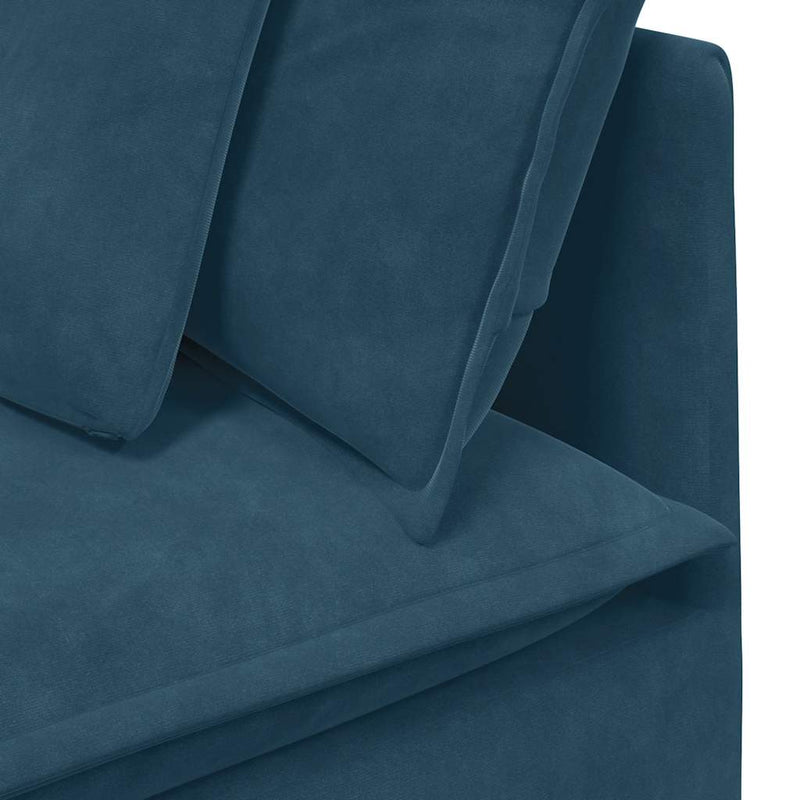 Modul de colț pentru canapea modulară cu perne albastru 100 cm