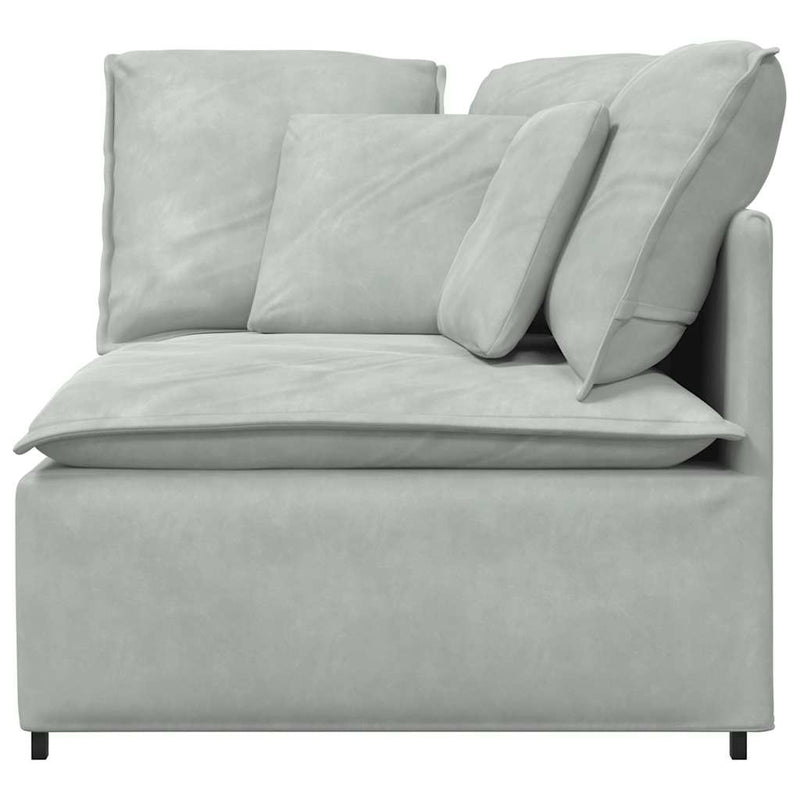 Modul modular de colț pentru canapea cu perne gri deschis 100cm