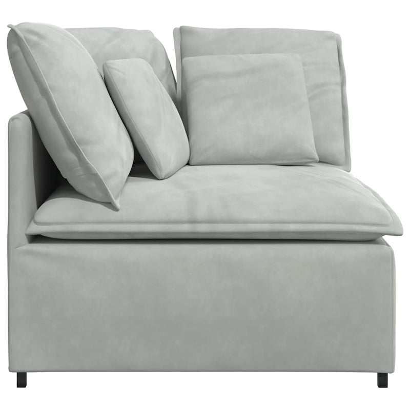 Modul modular de colț pentru canapea cu perne gri deschis 100cm