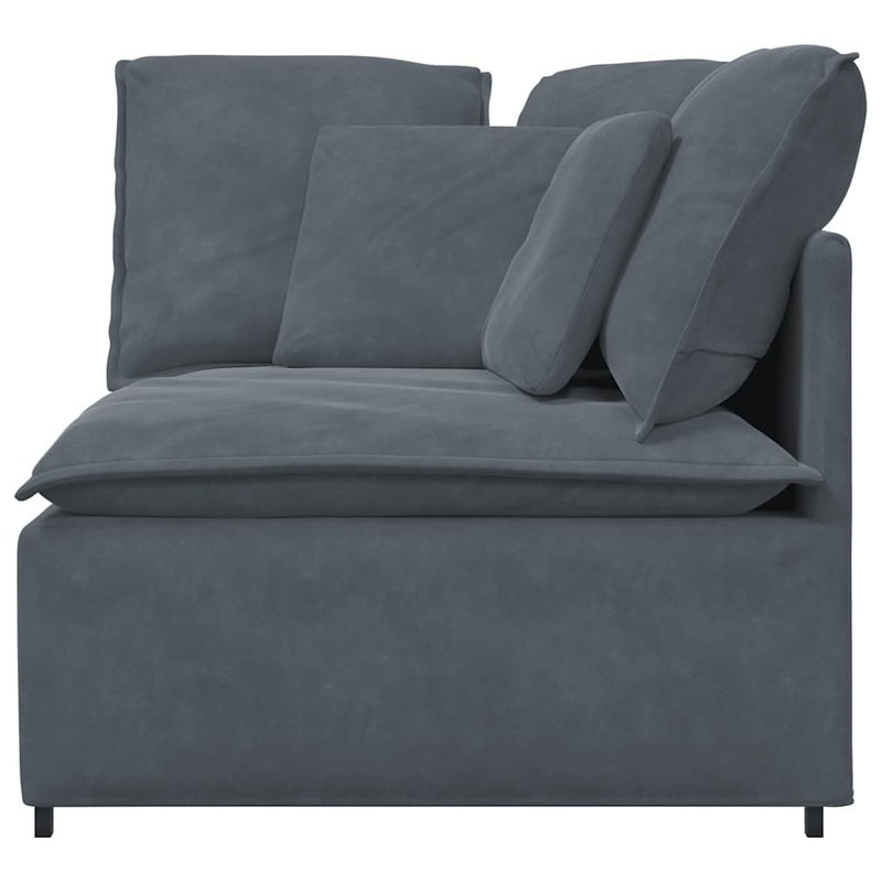 Modul de colț pentru canapea modulară cu perne gri închis 100cm