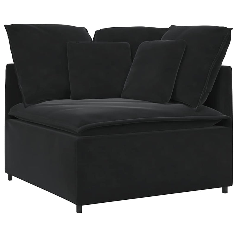 Modul de colț pentru canapea modulară cu perne, negru, 100 cm