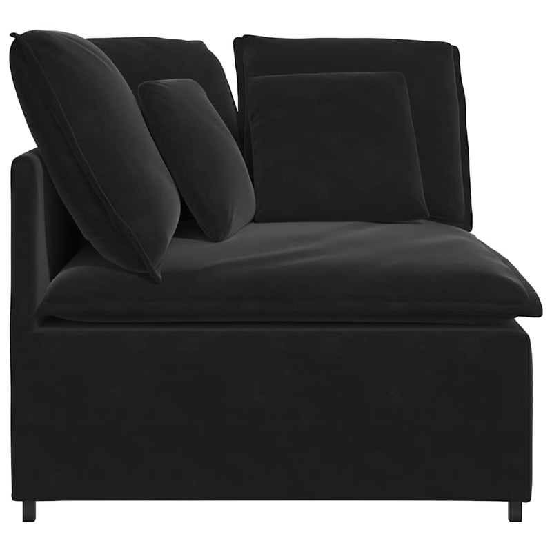 Modul de colț pentru canapea modulară cu perne, negru, 100 cm