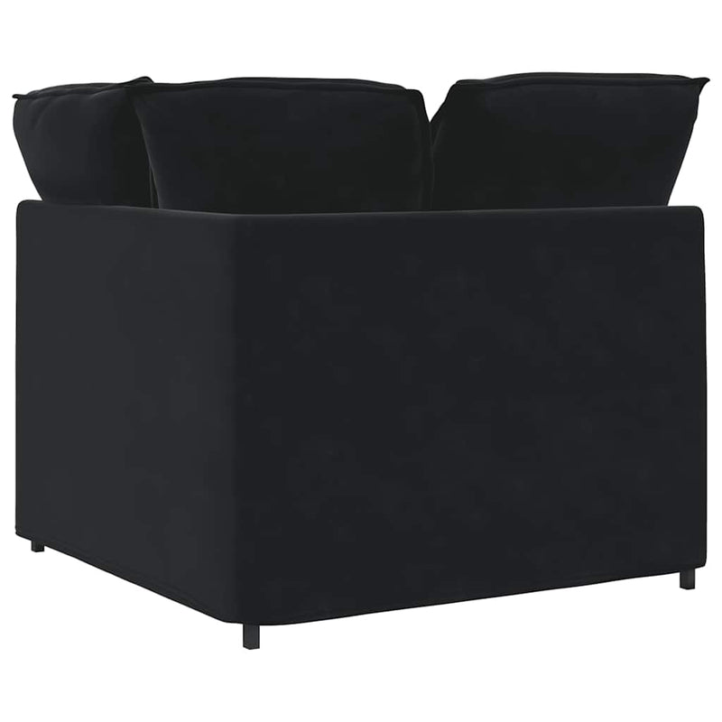 Modul de colț pentru canapea modulară cu perne, negru, 100 cm