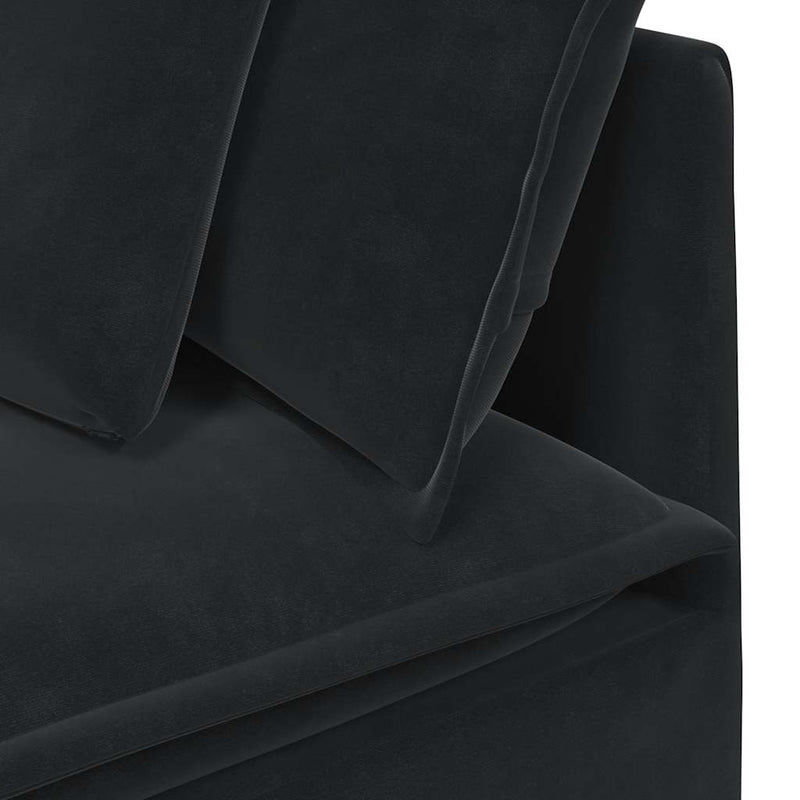Modul de colț pentru canapea modulară cu perne, negru, 100 cm