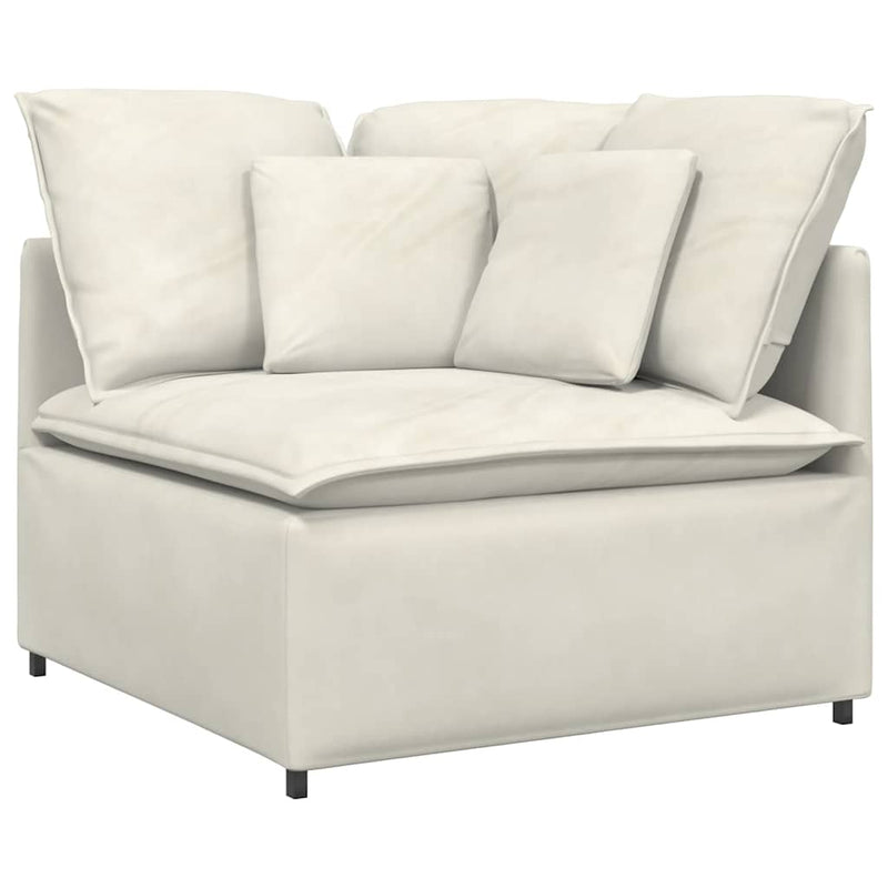 Modul de colț pentru canapea modulară cu perne, crem, 100 cm