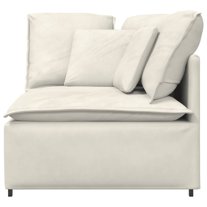 Modul de colț pentru canapea modulară cu perne, crem, 100 cm
