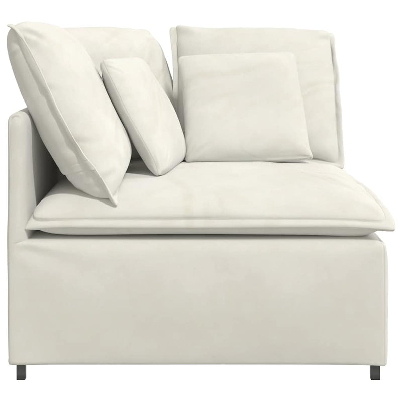Modul de colț pentru canapea modulară cu perne, crem, 100 cm