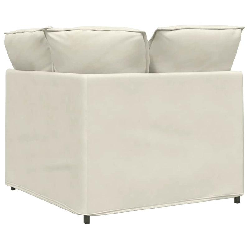 Modul de colț pentru canapea modulară cu perne, crem, 100 cm