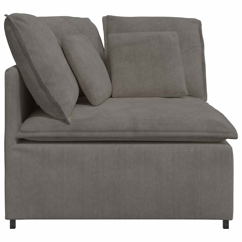 Modul modular de colț pentru canapea cu perne gri deschis 100cm