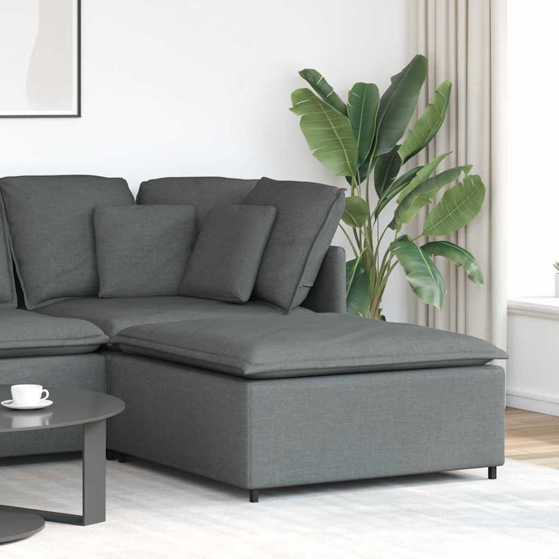 Modul taburet modular pentru canapea, gri închis, 100x100x48 cm