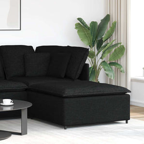 Modul taburet modular pentru canapea, negru, 100x100x48 cm