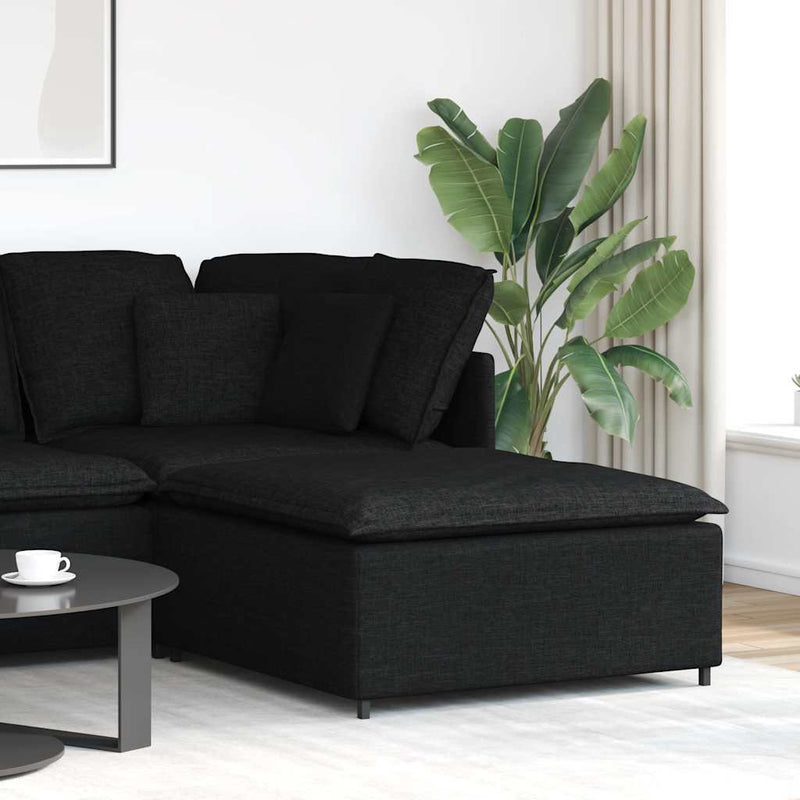 Modul taburet modular pentru canapea, negru, 100x100x48 cm