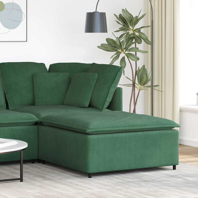 Modul taburet modular pentru canapea, verde închis, 100x100x48 cm