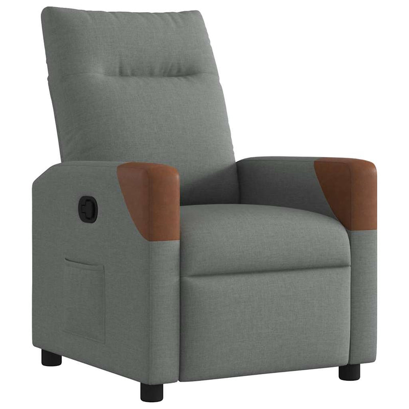 Fotoliu rabatabil gri închis, material textil