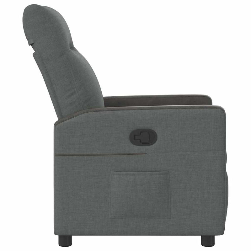 Fotoliu rabatabil gri închis, material textil