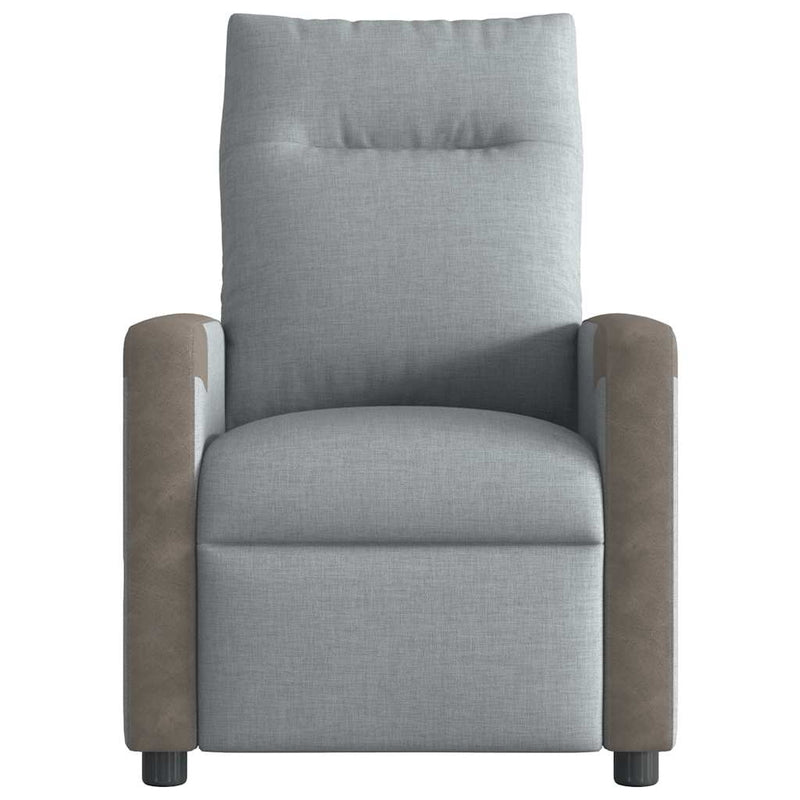 Fotoliu rabatabil, gri deschis, material textil